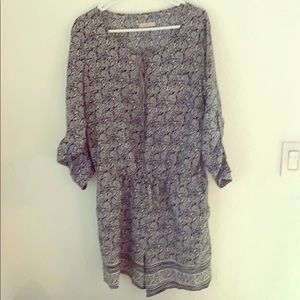 Patterned blue romper